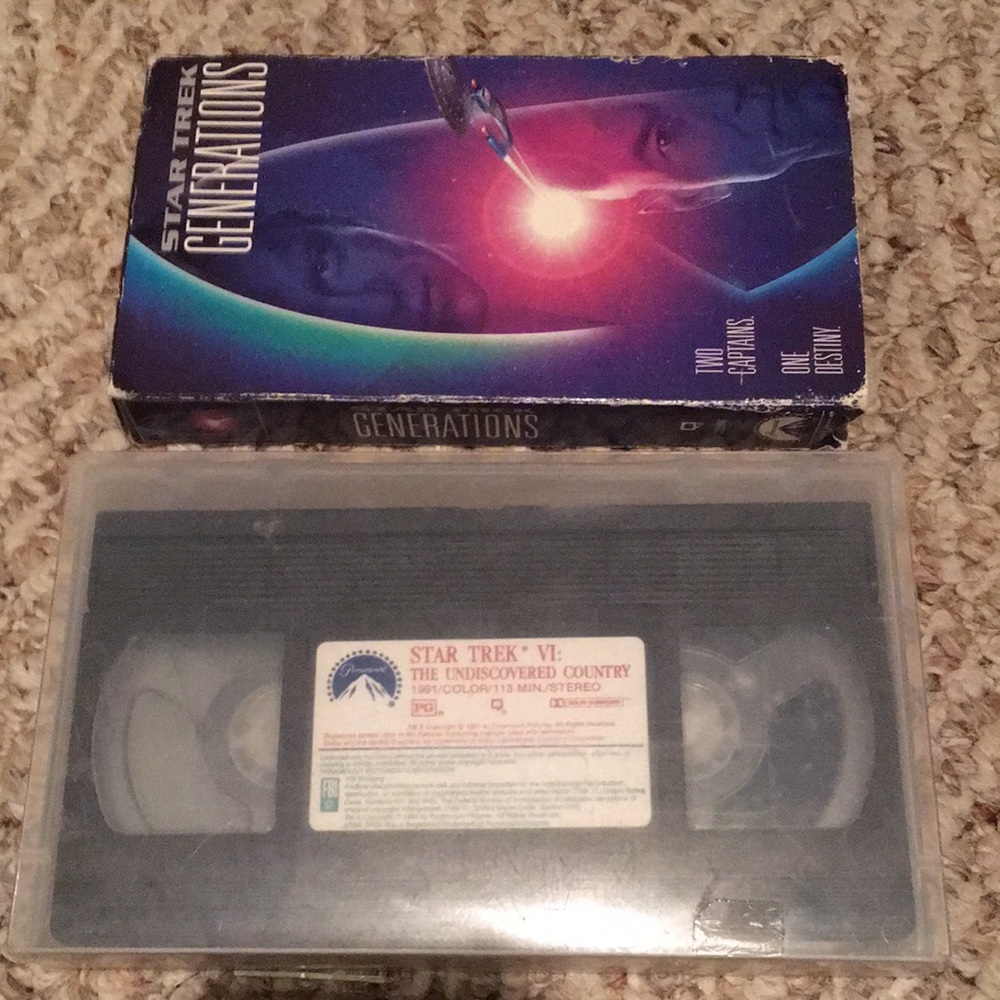 Vintage set of two Star Trek VHS movies